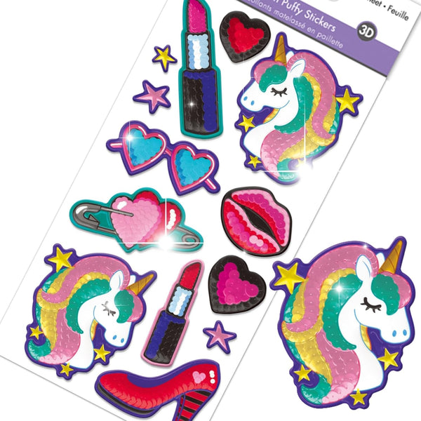Stickers for Girls 10-12 - Cute Cool Rainbow Unicorn Stickers for Kids, 3D Puffy Sticker Pack