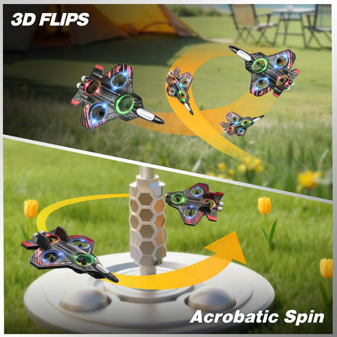 8-16, 360 8-12, Foam Remote Control Airplanes, RC Planes with Light, RC Airplane Fighter Jet for Kids Adults Flip
