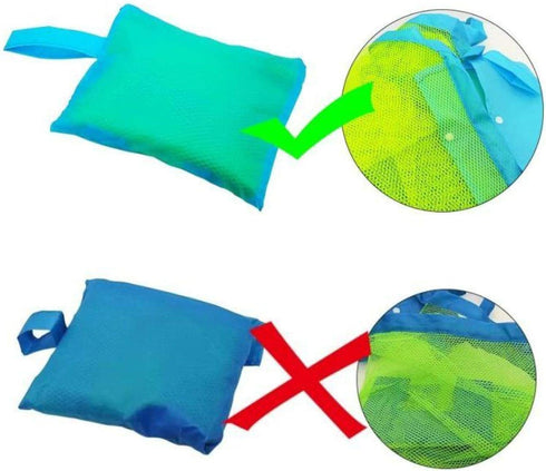 BornFeel 18 12 18 Inch Large Mesh Bag for Beach Toys Beach Bag for Sand Toys Mesh Sand Toy Bag Tote Green/Blue x x