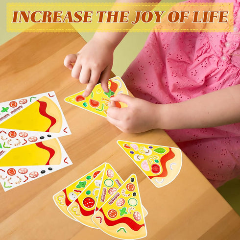 Make a Pizza Stickers - Pizza Crafts Party Supplies and Decorations for DIY Arts Birthday Games (36 Sheets)