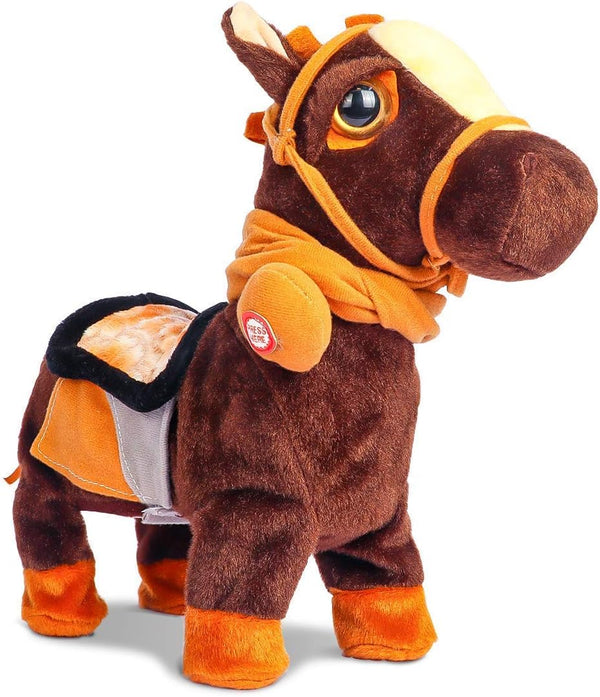 Smalody Plush Interactive Toy, Animated Walking Pony Electronic Pet Horse with Leash