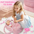 12" Set 13 3 4 5 6 Golray Soft Baby Doll with Accessories Bassinet Carrier, Pcs First Toddlers Realistic Baby Doll Crib