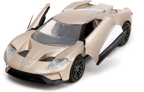 Pink Slips 1:32 W1 2017 Ford GT Die-Cast Car, Toys for Kids and Adults, Metallic Gold