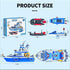 City Boat STEM Building Blocks Set, Compatible with Lego City Police Boat, 480 Pcs Rescue Toy Kit
