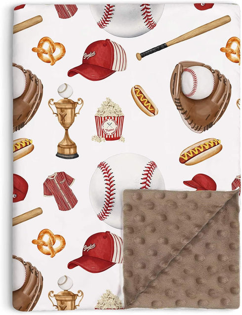 Buerhanerry Baseball Baby Blanket for Boys, Sports Toddler Soft Minky Blanket with Double