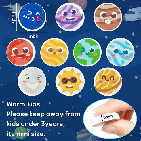Haooryx 60Pcs Solar System Mini Eraser - Novelty Outer Space Pencil Erasers for Student Homework Rewards