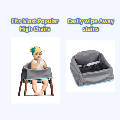 SANQOUYTT Reusable Waterproof High Chair Cover,for Wooden or Restaurant High Chair, Protect Against Messy Meals