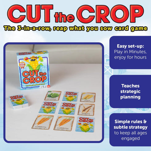 Continuum Games Cut The Crop Card Game The 3 in a Row Farm Themed Matching Memory Game for 2-6 Players Ages 6 and Up