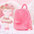 Gloveleya Toddler Backpack - Baby Girl Gift Plush Diaper Bag with Spring Girl Doll, Pink 9 Inches
