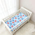 Jynexis 52x28 Crab Palm Tree Blue Pattern Baby Crib Sheets, Cotton Fitted Crib Sheet, Soft Breathable, Fits Standard
