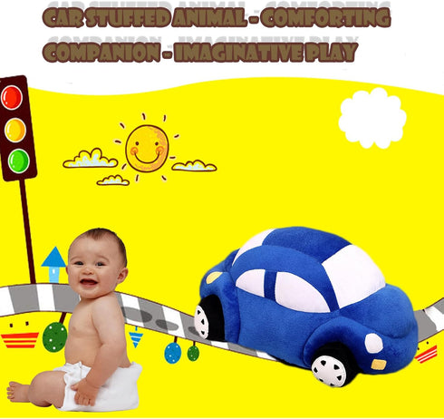 CHELEI2019 12.6" Blue Car Stuffed Animal, Plush Pillow Toy - Gifts for Boys and Kids