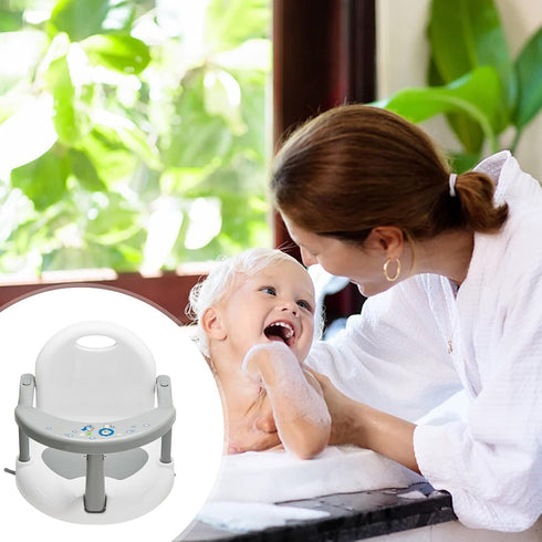 Lucakuins 6-18 Newborn Infant Baby Bath Seat, Non-Slip Infants Baby Bath Chair for Bathtub, Cute Shape Baby Shower