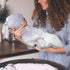 YallLocoMo Personalized Baby Swaddle Blanket for Boys Girls Watercolor Purple Cute Elephant Custom Name Receiving