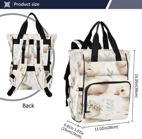 YANENDIE Backpack, Backpack Backpack Cute Looking Goose Diaper Bag Unisex Travel Baby Diaper Bags with Stroller Straps