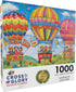 Cross & Glory 1000 Piece Jigsaw Puzzle - Floating on Cloud Nine, Vibrant Hot Air Balloon Fantasy Picture