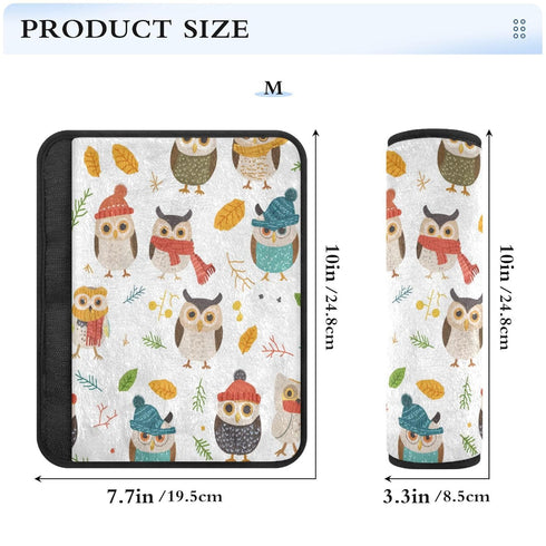 Vdsrup 2 Pack Seat Belt Covers Cute Owls Car Seat Strap Covers Super Soft Car Seat Neck Cover for Boys Girls Adults