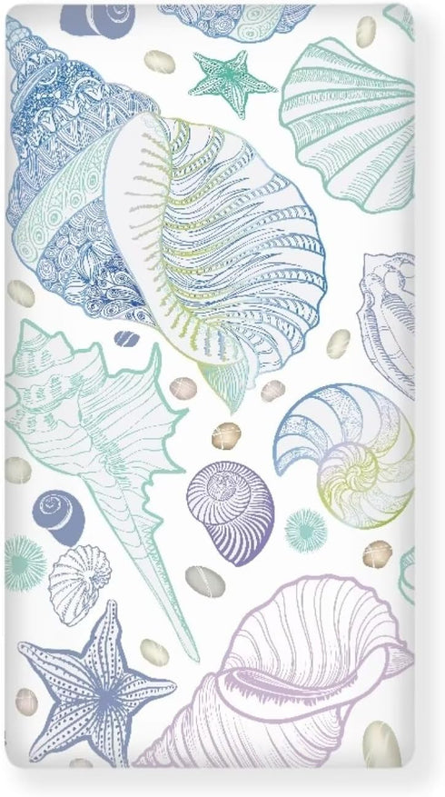JIANADAER Seashell Fitted Crib Sheet Starfish Conch Blue Purple Green Standard Crib Mattress