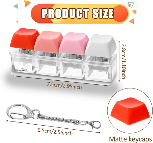Wanmu 2Pcs 3 Keyboard Fidget Toys, Keyboard Clicker Fidget with Kinds Touch Experience, Fidget Keyboard Keychain