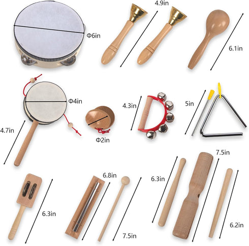 Set 1-3, Set Wooden Musical Instruments for Toddlers Natural Wood Percussion Instruments Xylophone Gift for Girls Boys