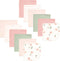 Hudson Baby Unisex Baby Flannel Cotton Washcloths, Pink Dainty Floral 12 Pack,