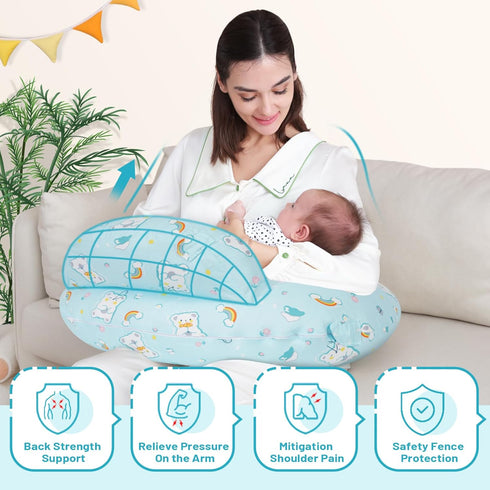 AMASKY Nursing Pillow, Plus Size Ergonomic Design, Breastfeeding Pillows Support for Mom and Baby, Removable Cotton