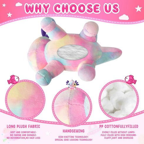 REUCLOTHIM Axolotl Plush Toy,Soft Cute Axolotl Stuffed Animal Plushies,Axolotl Stuffed Animal Toy for Kids, Cute