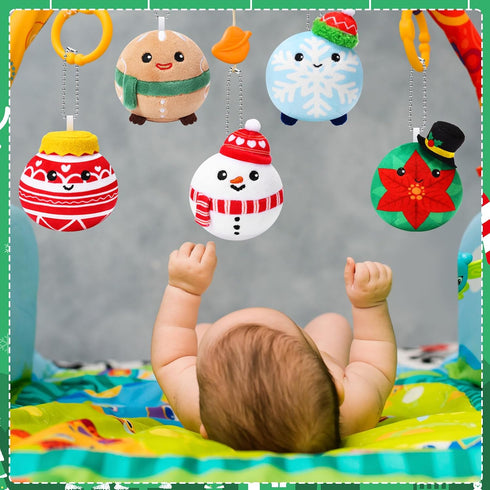 Aoriher 12 Pcs Christmas Plush Ornaments, 3.15 Inch Plush Doll Toy for Xmas Party Favor Gifts