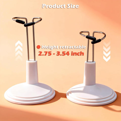 Bofiyma 3 Pack 4-8 Inches Adjustable Doll Stand - Compatible with labubu, Display Holder for Figures, White Plastic