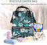 HCBPWVQA Backpack Daypacks Backpack Mommy Teal Grey and White Floral Diaper Bag with Changing Pad and Pacifier Holder