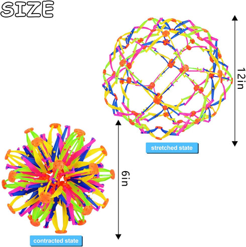 2 Pcs Colorful Sphere Breathing Ball Toy, Expandable Anxiety Reliever Stress Ball for Children and Adults Games
