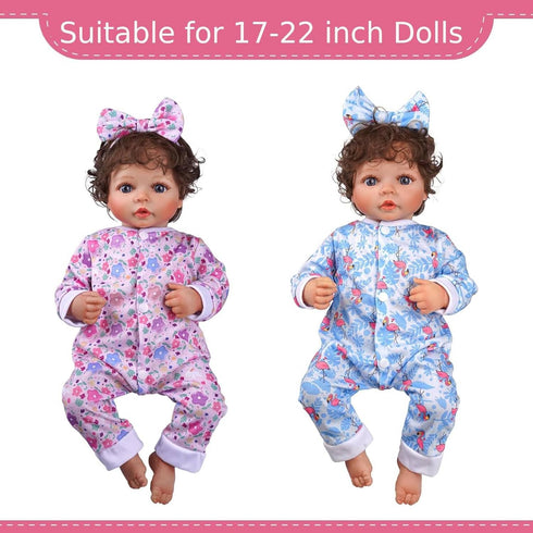 17-22 Inch 5 Sets 3+ BABESIDE Reborn Baby Doll Clothes for Dolls, Baby Doll Clothes Outfits Accessories - Romper Suit