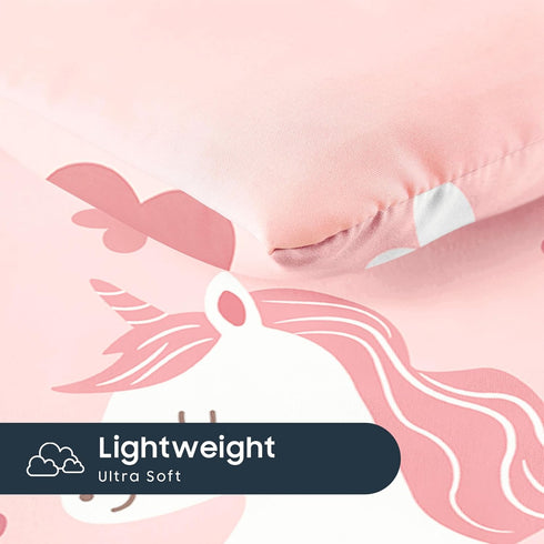 Set 4 Set Wake In Cloud - Toddler Bedding for Girls, Cute Unicorn Floral Botanical, Pieces Soft Crib Bed Including