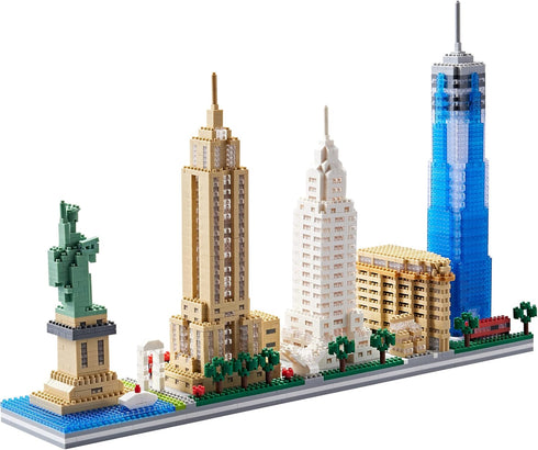 Architecture New York City Skyline Model Kit - Micro Mini Blocks Building Collection Set for Adults and Kids, 3452