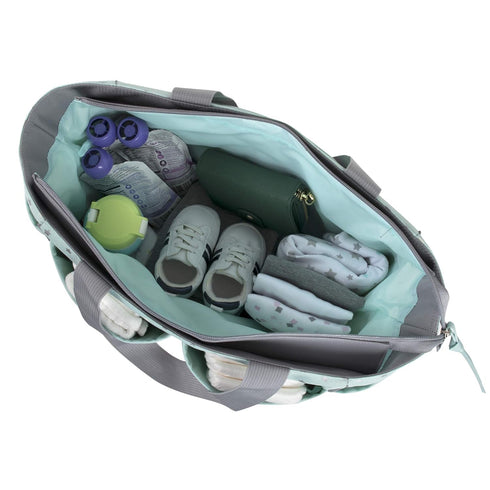 5 Set Baby Essentials Diaper Bag Tote Piece with Sun, Moon, and Stars, Wipes Pocket, Dirty Diaper Pouch, Changing Pad