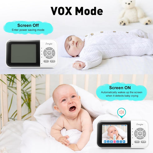 Upgrade Video Baby Monitor - WiFi Baby Camera with 2.8" Display, 1200ft Range, 2 Way Talk, Auto Night Vision