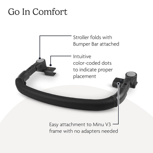 V3 UPPAbaby Bumper Bar for Minu Stroller - Quick Attachment - Folds with Stroller - Black