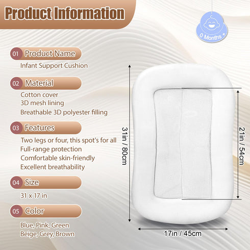 Veayiik Tummy Baby Lounger Portable Infant Support Cushion, Time Mat for Home and Travel, Supervised Use, Baby