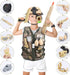 17 PCS Kids Army Costume - Military Soldier Dress Up Role Play Set with Camouflage Vest and Accessories