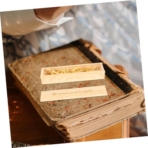 Unomor Pregnancy Test Box Lid Wooden Elegant Keepsake Case for Announcement Storage for Female Trinket Box for Newborn