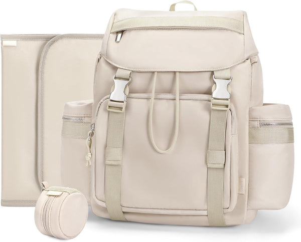 COOLREX Diaper Bag Backpack with Changing Pad, Pacifier Case & Stroller Straps, Insulated