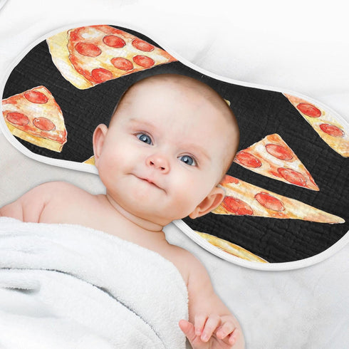 YETTASBIN Pizza Muslin Baby Burp Cloth, Super Soft Absorbent Cotton Burp Rag Baby Bibs Feeding Cloth for Newborn Boys