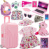 Windolls 18 Inch Doll Suitcase Travel Luggage Play Accessories, Doll Clothes Accessories Carrier