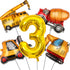 Tagberoy Construction Birthday Party Supplies 3 Year Old, Large Construction Balloons 40Inch Gold