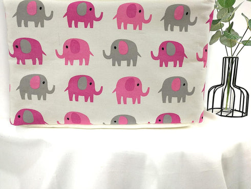 Elephant Print Rectangular Storage Bin, Canvas Fabric Toy Box, Waterproof Coating Nursery Hamper with Handles, Gift