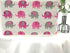 Elephant Print Rectangular Storage Bin, Canvas Fabric Toy Box, Waterproof Coating Nursery Hamper with Handles, Gift