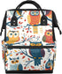 Hsnar Colorful Owl Decor Waterproof Diaper Bag Backpack Large Capacity Baby Bag with