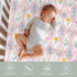 ZoUbqchY 28"x52" Summer 2 Pack Boho Floral Spring Baby Crib Sheets for Boy Girl Colorful Wildflowers Patchwork Soft