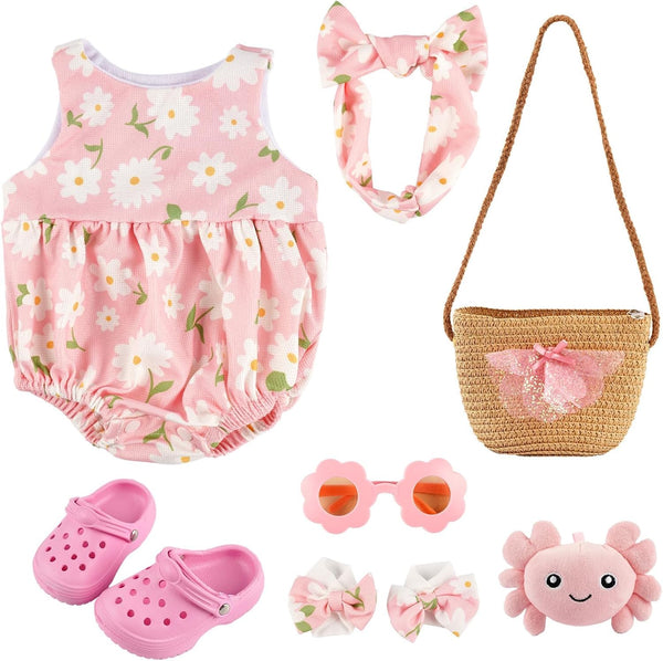 BABESIDE 16-20 Inch Reborn Baby Doll Clothes Set with 16 Inch Doll
