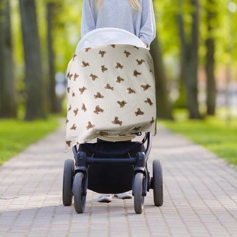 100% Muslin Nursing Cover for Baby Breastfeeding, Breathable Cotton Breastfeeding Cover with Rigid Hoop for Mother