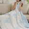 Bow Blanket Blue Bows Soft Throw Blanket Reversible Premium Cozy Fabric for